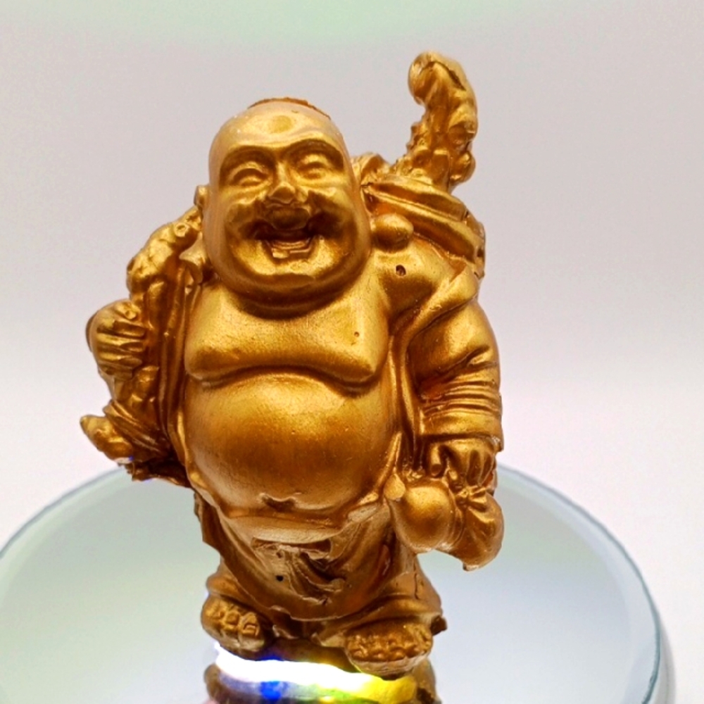 NEW Hand Made 💕 Golden Laughing Buddha Figurine